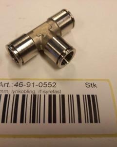 Tee 12 mm, quick coupler, SST, adid-proof